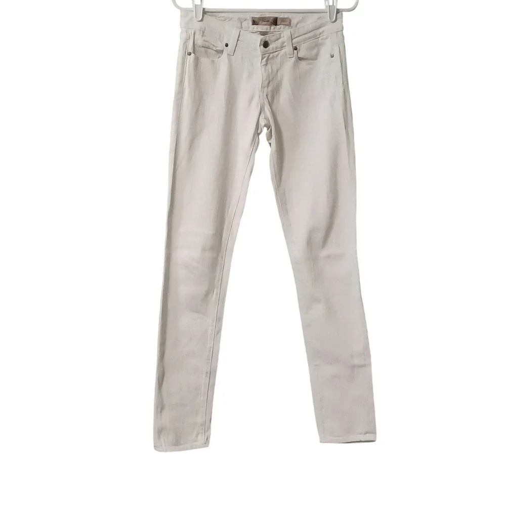 Paige Skyline Skinny Jeans White Denim Size 25 Made in USA‎ Womens